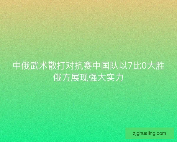 中俄武术散打对抗赛中国队以7比0大胜俄方展现强大实力