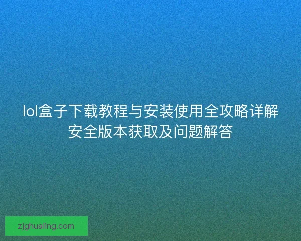 lol盒子下载教程与安装使用全攻略详解安全版本获取及问题解答