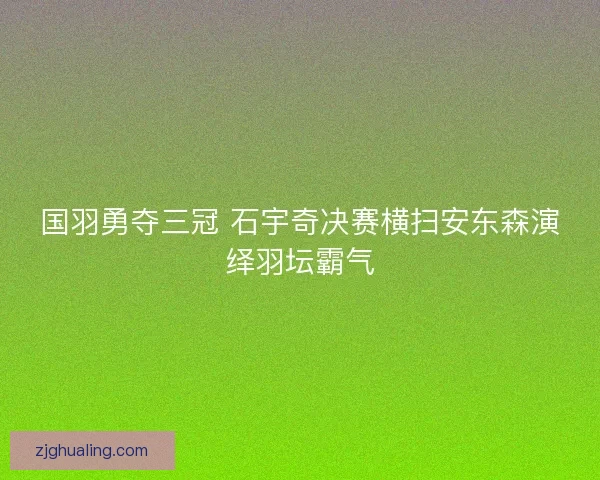 国羽勇夺三冠 石宇奇决赛横扫安东森演绎羽坛霸气