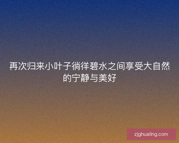 再次归来小叶子徜徉碧水之间享受大自然的宁静与美好